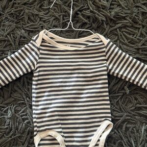 H&M Organic Cotton Striped Long Sleeve Bodysuit 3M